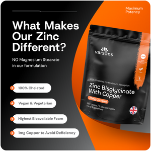 Varsons Daily Essentials Bundle – Magnesium 3-in-1 Complex with L-Leucine + Zinc Bisglycinate with Copper – Supports Sleep, Muscle & Immunity