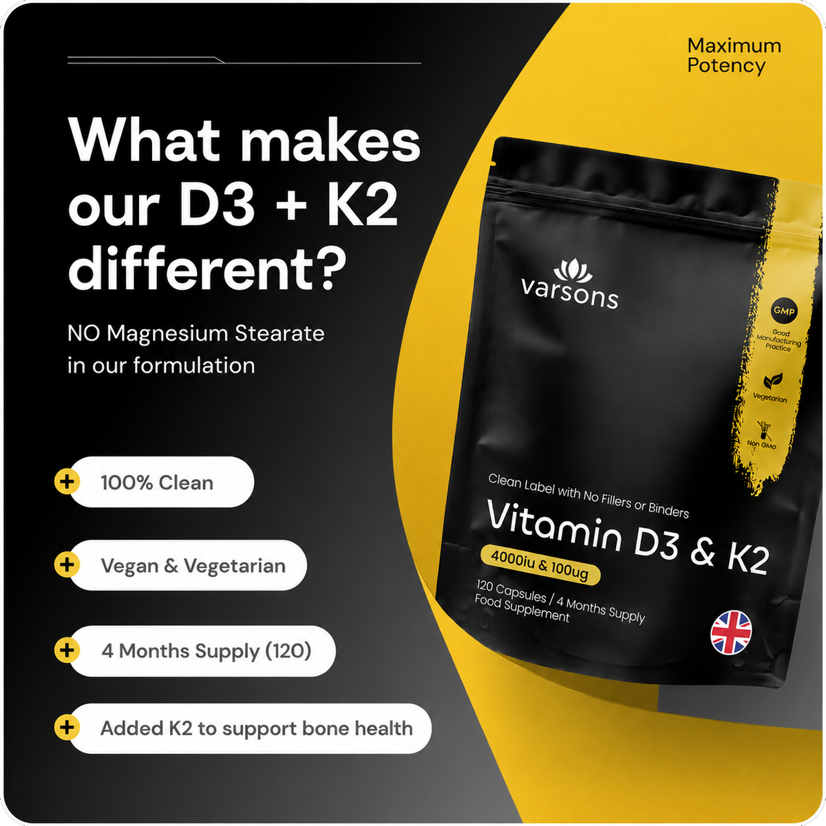 Vitamin D3 4000iu & K2 100mcg