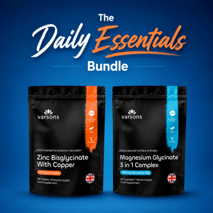 Varsons Daily Essentials Bundle – Magnesium 3-in-1 Complex with L-Leucine + Zinc Bisglycinate with Copper – Supports Sleep, Muscle & Immunity